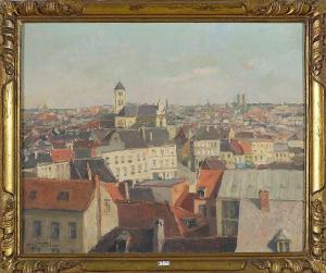 GOUWELOOS Charles 1867-1946,Vue des toits de Bruxelles,VanDerKindere BE 2020-01-21