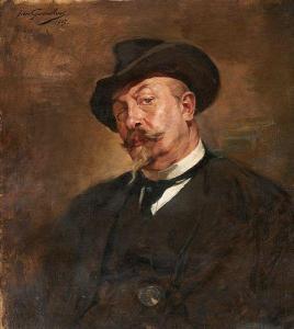 GOUWELOOS Jean Leon,Portait de l'écrivain Charles-Marie Flor O'Squarr ,1907,Horta 2022-02-21