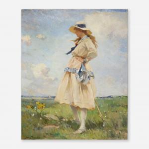 GOUWELOOS Jean Leon,Untitled (Girl with a Floppy Hat),Rago Arts and Auction Center 2023-11-10