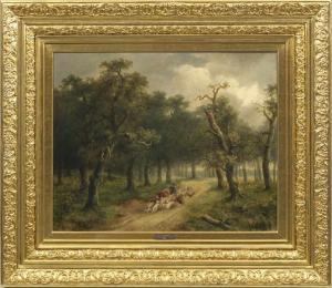 GOVERS B.J 1836-1917,Landschaft mit einem Hirten und seiner Herde auf d,1894,Schloss DE 2020-05-16