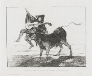 GOYA Y LUCIENTES Francisco,Aveugle enlevé sur les cornes d'un taureau,1812,Galerie Koller 2011-09-19