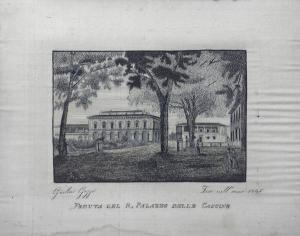 GOZZI Giulia,Veduta del R. Palazzo delle Cascine,1845,Galleria Pananti Casa d'Aste IT 2014-07-18
