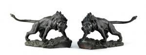 GRéGOIRE Emile 1871-1948,Deux lions menaçants,Adjug'art FR 2023-10-31