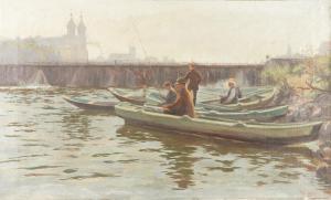 GRÉGOIRE Paul 1915-1988,Fishermen by a dam,Bellmans Fine Art Auctioneers GB 2024-03-28