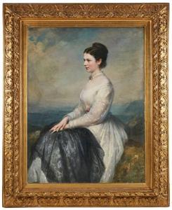 GRÜN Gustav Julius 1823-1896,Bildnis einer sitzenden Frau,1871,Dobritz DE 2021-07-10
