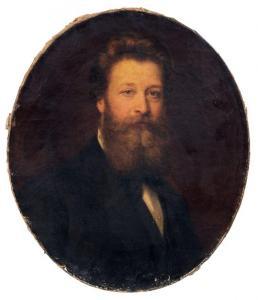 GRÜN Gustav Julius 1823-1896,Bildnispaar eines baertigen Herrn ,1872,Schmidt Kunstauktionen Dresden 2016-12-10