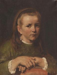 GRÜNENWALD Jakob 1822-1896,Mädchenporträt (Agnes, die Tochter des Künstler),1870,Ketterer 2017-11-24