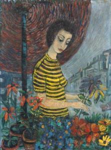 GRüNEWALD Karlheinz 1925-1986,Blumenverkäuferin,DAWO Auktionen DE 2009-02-17