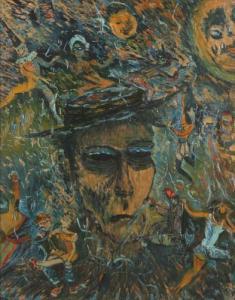 GRüNEWALD Karlheinz 1925-1986,Kopf mit Hut umgeben von lustigem,DAWO Auktionen DE 2009-02-17