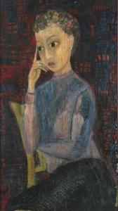 GRüNEWALD Karlheinz 1925-1986,Nachdenkliche Frau auf Stuhl sitzend,DAWO Auktionen DE 2009-02-17