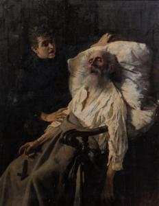 GRÜNHUT Isidoro 1862-1896,The Dying Man,1887,Hindman US 2015-11-06