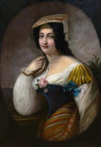 GRÜNLER Ehregott 1797-1881,Portret młodej kobiety,Sopocki Dom Aukcjny PL 2018-10-13