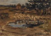 GRAAFF de Jacoba 1857-1940,Landschaft mit Schafen an einem Tümpel,Fischer CH 2014-11-26