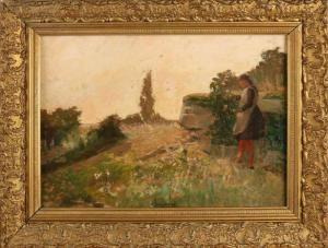 GRAAFLAND Rob 1875-1940,Girl in landscape,1920,Twents Veilinghuis NL 2018-10-12