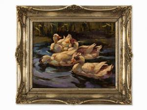 GRABEL Franz,4 Ducks in a Pond,1930,Auctionata DE 2016-10-14