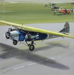 GRABIANSKI Janusz 1929-1976,Fokker F VII,Sopocki Dom Aukcjny PL 2021-07-17