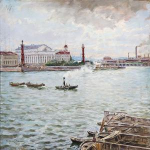 GRABOVSKY IVAN MIKHAILOVICH 1878-1922,View from St. Petersburg,1919,Bruun Rasmussen DK 2014-12-01