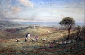 GRACE Alfred Fitzwalter 1844-1903,A view of Brighton from Lancing Downs,Gorringes GB 2019-03-12