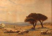 GRACE Alfred Fitzwalter 1844-1903,Extensive Landscape with Figures and Sheep,Keys GB 2009-11-06