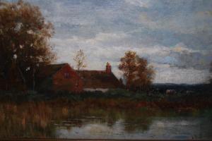 GRACE James Edward,dwellings by lake and cattle grazing,Lawrences of Bletchingley 2021-07-20
