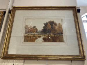 GRACE James Edward,Landscape with cattle at pasture, woodland and riv,Henry Adams 2020-09-24