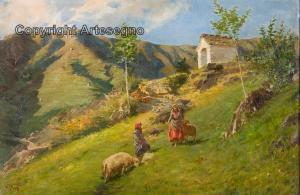 GRADY Napoleone Luigi 1860-1949,Paesaggio montano,ArteSegno IT 2025-04-12
