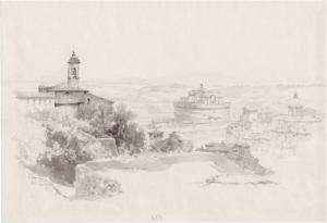 GRAEB Carl Georg Anton 1816-1884,Ansicht von Rom mit dem Blick auf Sant'Onofrio al,Galerie Bassenge 2023-12-01