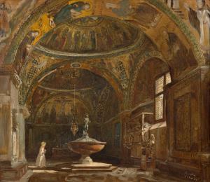 GRAEB Carl Georg Anton 1816-1884,Vue de l'intérieur du bapt,Artcurial | Briest - Poulain - F. Tajan 2024-03-20