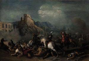 GRAEF Gustav 1821-1895,Battaglia tra cavalieri turchi e cristiani,Christie's GB 2010-11-24