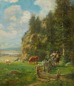 GRAEF Gustav 1821-1895,Summer Landscape with Shepherds and Ramblers,Lempertz DE 2015-09-23