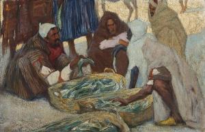 GRAEME POWELL JONES Charles 1889-1966,Fish Market, Tel Aviv,Menzies Art Brands AU 2014-07-24