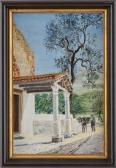 GRAFENSDEIN K 1900,Paesaggio con chiesa e viandante con mulo,Trionfante IT 2015-05-24