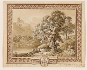 GRAFF Carl Anton 1774-1832,River landscape with castle ruin, 1796.,1796,Galerie Koller CH 2008-09-15