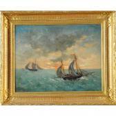 GRAFF Charles Emile 1800-1900,Bateaux berckois en mer,Herbette FR 2016-01-31