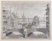 Graff Johann Andreas,Nürnberg: Ansicht der 1700 erbauten Brücke gegen d,Palais Dorotheum 2017-11-16