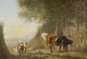 GRAFF John 1836-1903,Cows watering,Galerie Koller CH 2009-06-16