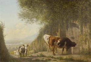 GRAFF John 1836-1903,Cows watering,Galerie Koller CH 2009-09-14
