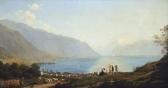 GRAFF John 1836-1903,Vue du lac depuis Clarens, paysage animé,1883,Piguet CH 2010-03-10