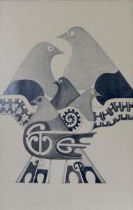 GRAHAM Fred 1900-1900,Birds with Maori Motifs,International Art Centre NZ 2018-05-15