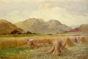 GRAHAM George William 1875-1889,Harvesting in a highland landscape,Woolley & Wallis GB 2021-08-11