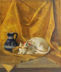 GRAHAM Laura Margaret 1912,Untitled (Still Life with Porcelain Cat and P,Clars Auction Gallery 2019-10-12
