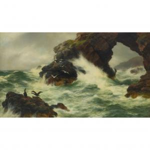 GRAHAM Peter 1836-1921,WAVES BREAKING ON A ROCKY COAST,1892,Lyon & Turnbull GB 2023-12-07
