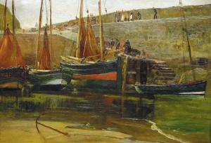 GRAHAME James Barclay 1844-1918,Busy harbour at low tide,Bellmans Fine Art Auctioneers GB 2017-07-11