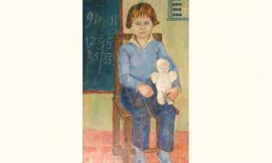 GRAILLY de Françoise 1900-1900," La petite fille à l'ourson ”,Adjug'art FR 2004-11-12
