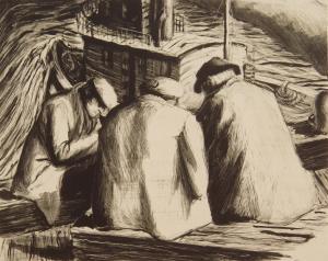 GRAMBS Blanche MARY 1916-2010,Three Men On A Dock,1936-44,Rachel Davis US 2023-06-03