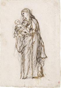 GRAN Daniel 1694-1757,Stehende Frau mit Kind,Galerie Bassenge DE 2018-11-30