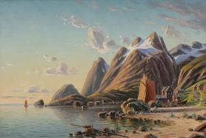 GRANBERG Julius 1859-1936,Hamn med båtar,1908,Uppsala Auction SE 2010-08-23