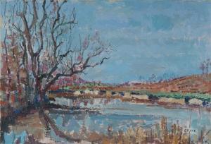 GRAND 1900-1900,A river landscape in the manner of Alfred Sisley,Mallams GB 2008-03-12