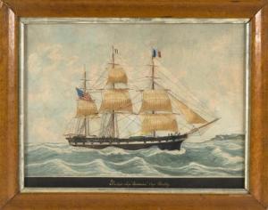 GRANDIN Eugene 1833-1919,Packet Ship 'Bavaria' Cap. Bailey,Eldred's US 2017-11-16