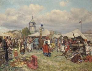 GRANDKOVSKII Nikolai Karlovich 1864-1907,Russian fair,1883,Christie's GB 2004-11-30